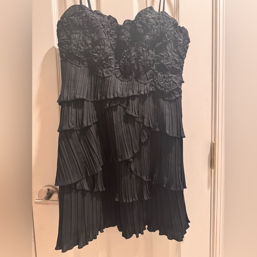 Ark & Co Black Asymmetrical Strapless Mini Dress - Size M